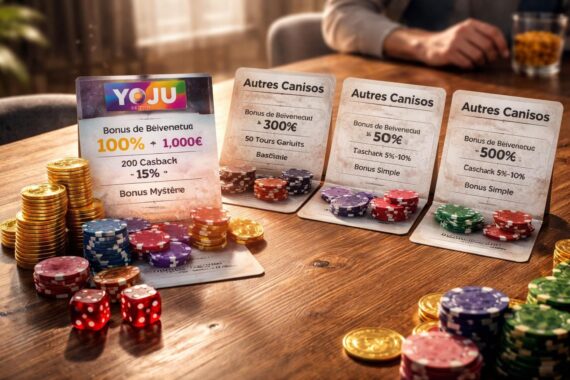Comparatif des bonus offerts par le Yoju Casino et ses concurrents